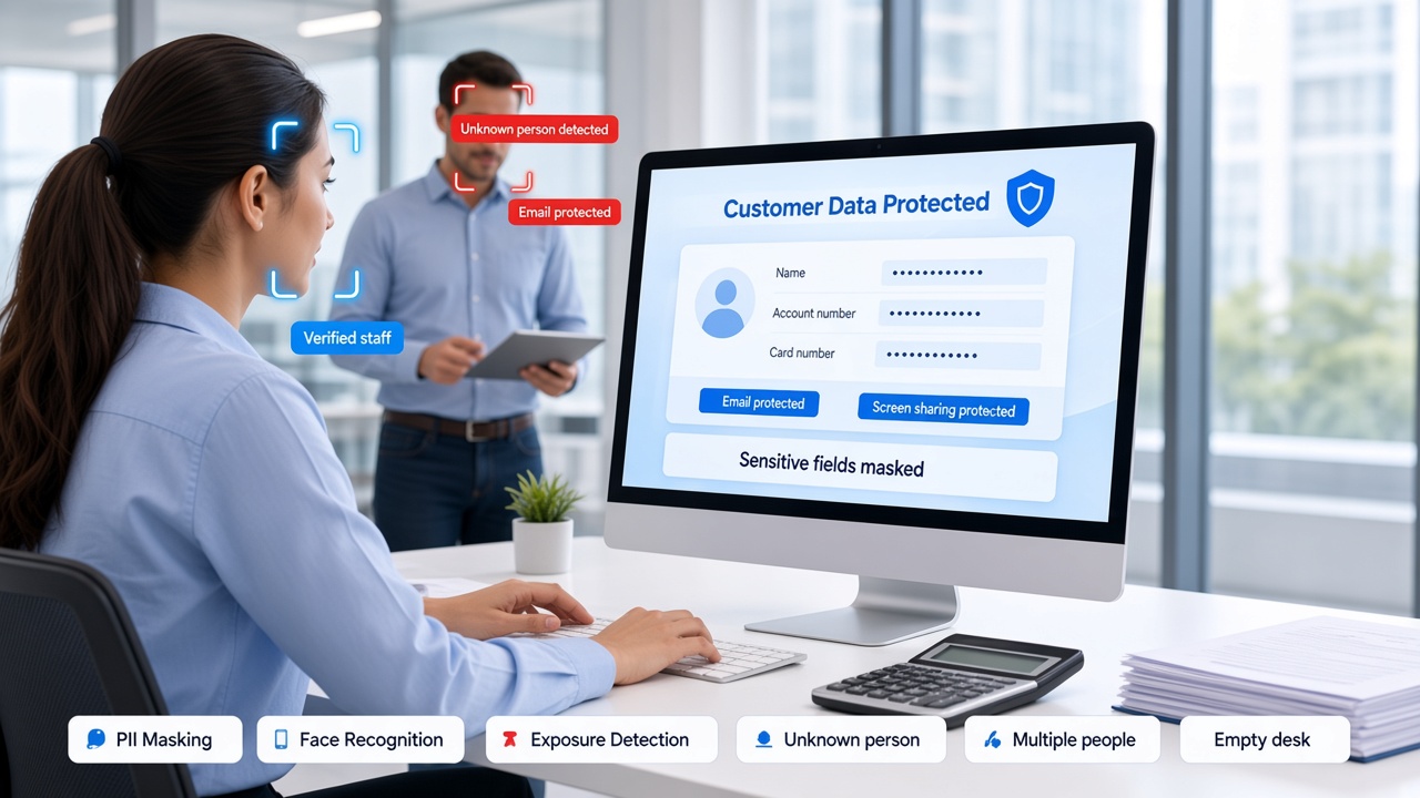 wAnywhere masking customer account details on a banking dashboard