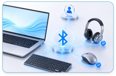 Bluetooth detection and device control across wireless peripherals