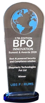 BPO Innovation Summit & Awards 2026 – Best AI-Powered Security & Compliance Solution trophy