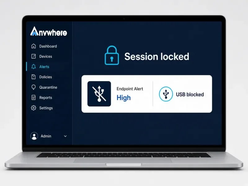 wAnywhere blocking a USB device and blacking out the screen on a remote endpoint