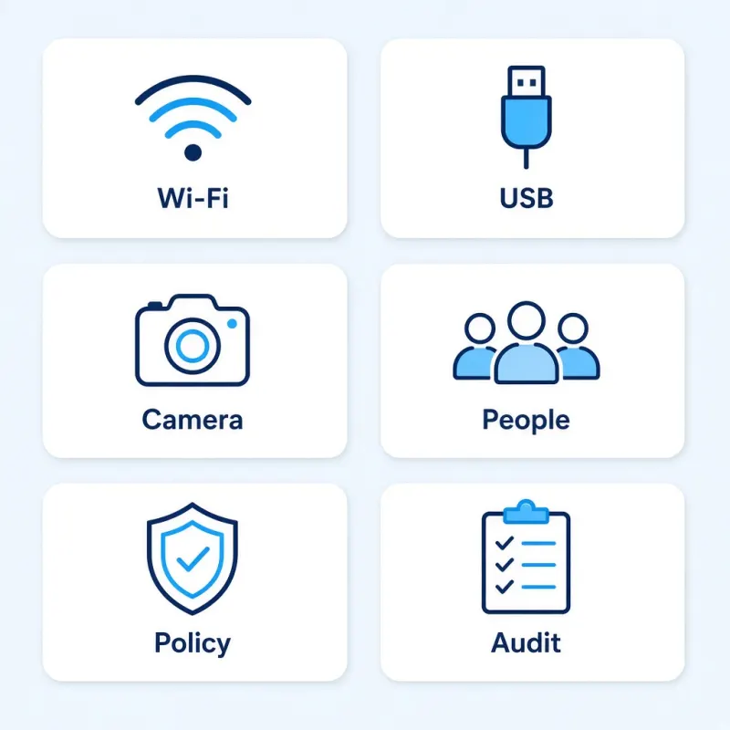 Hybrid workplace data risks across home networks, ports, cameras and audit trails