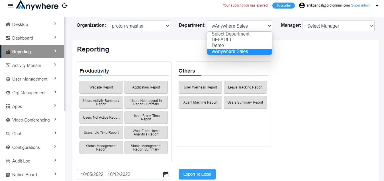 Yes, as many departments as needed can be made under ‘Organization’