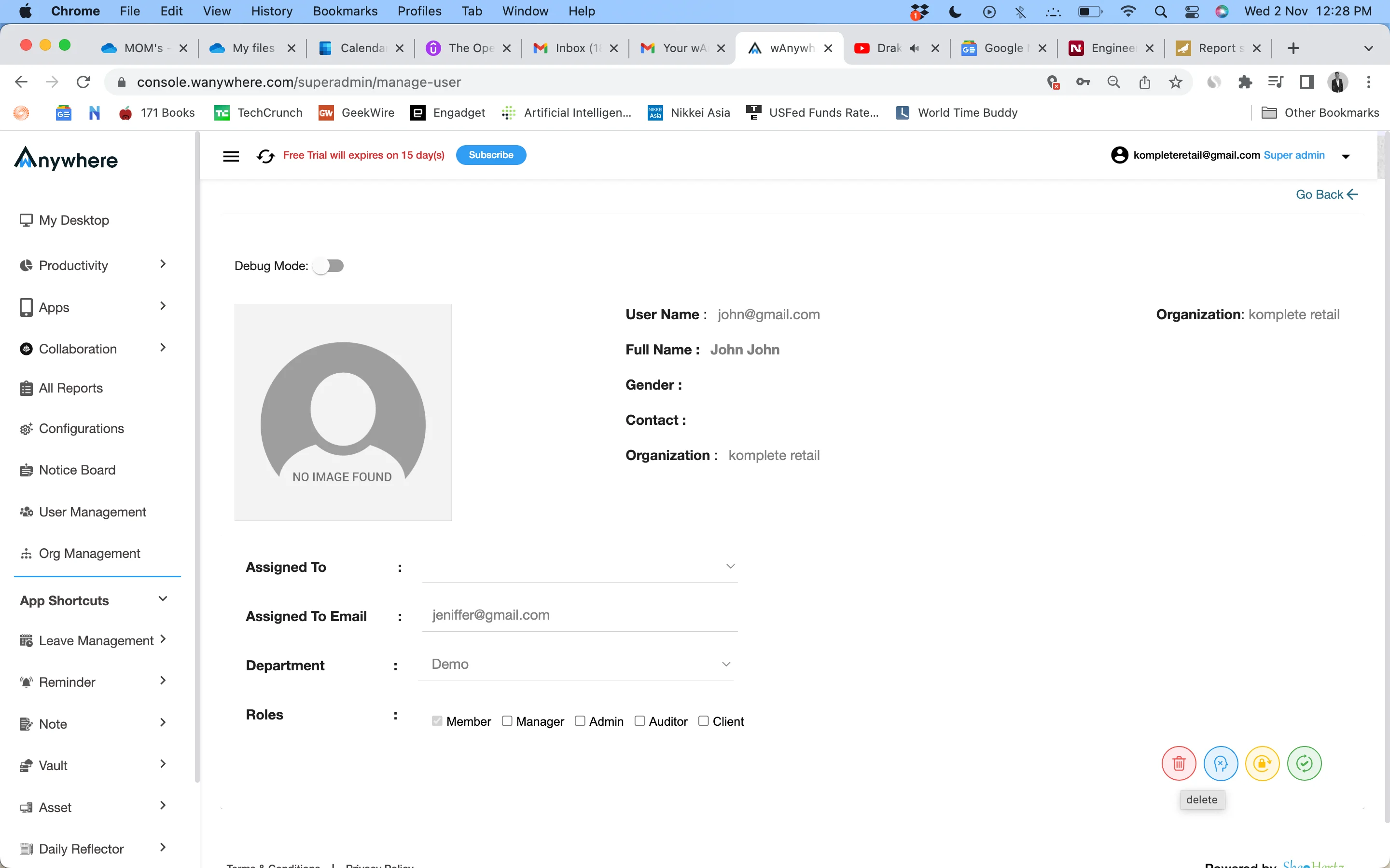 Manage User