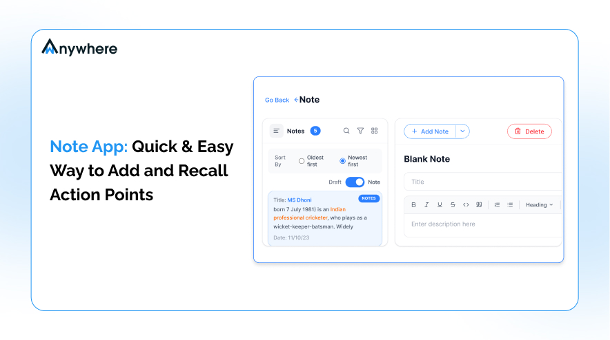Note App_ Quick & Easy Way to Add and Recall Action Points