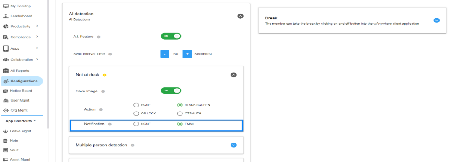 AI Detection Settings