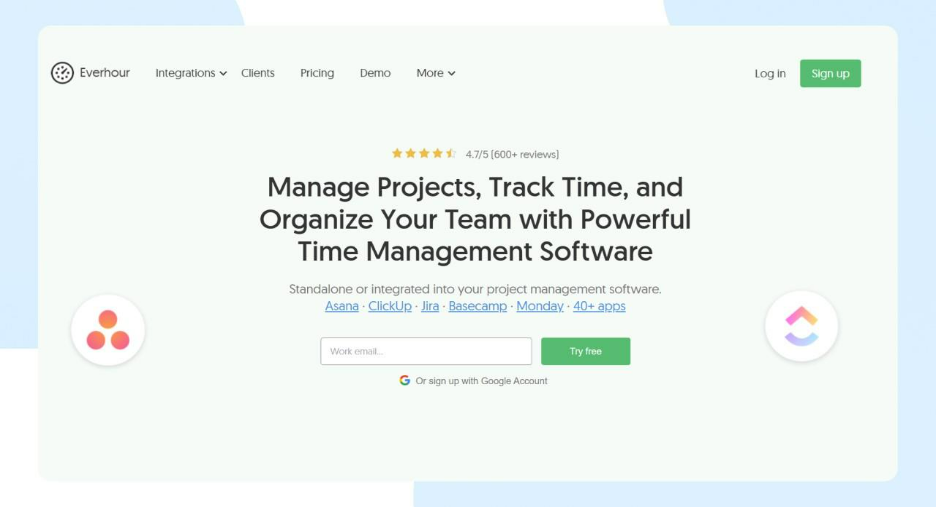 Everhour – Time Tracker and Resource Management Tool Everhour Time Tracking Dashboard for Team Projects