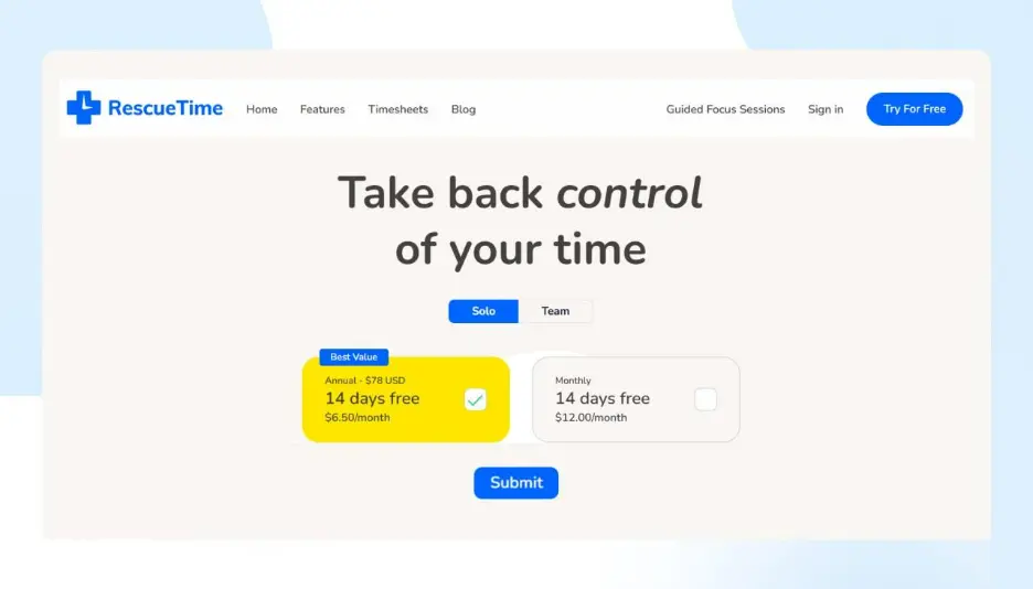 RescueTime – Time Management and Focus Tracking App