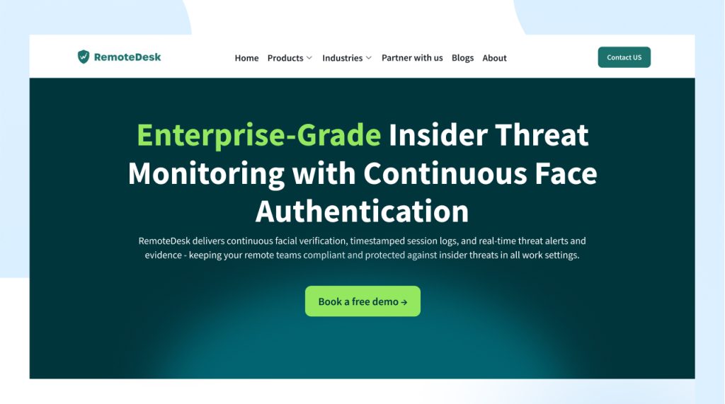 RemoteDesk remote employee monitoring and compliance tool