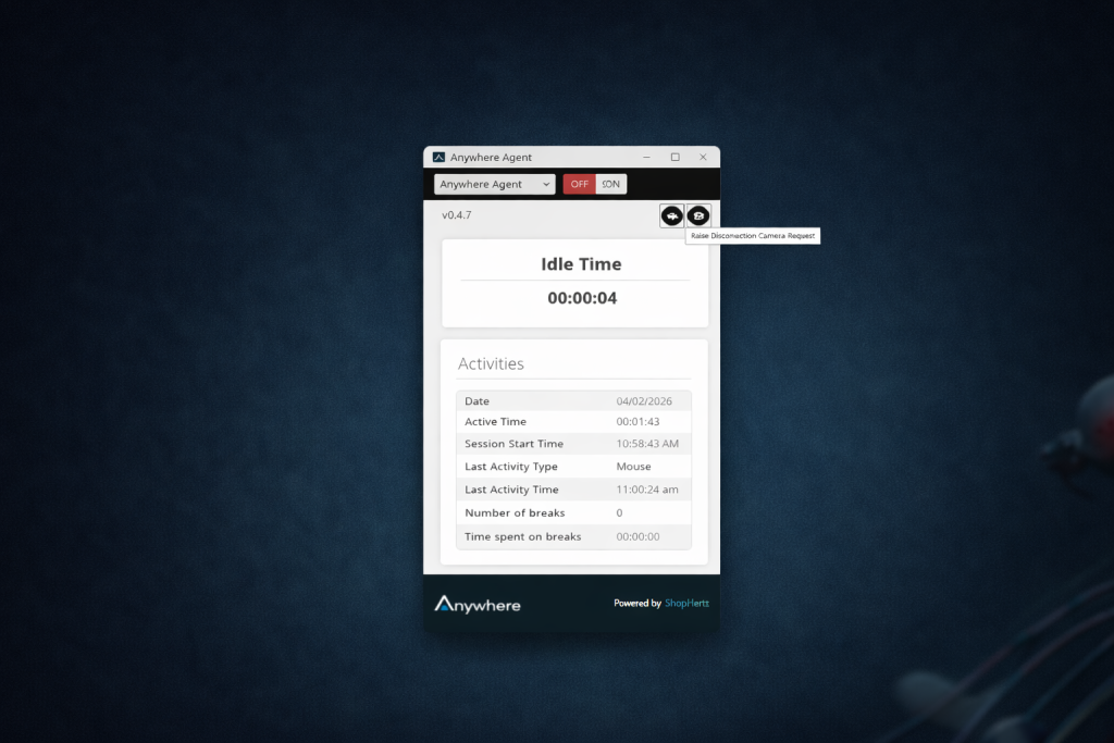camera for facial registration and training