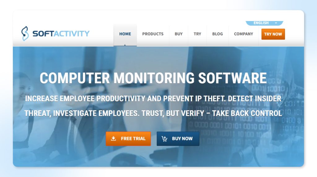 SoftActivity user monitoring software with keystroke logging and screenshot tracking