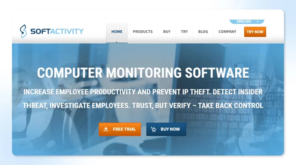 SoftActivity user monitoring software with keystroke logging and screenshot tracking
