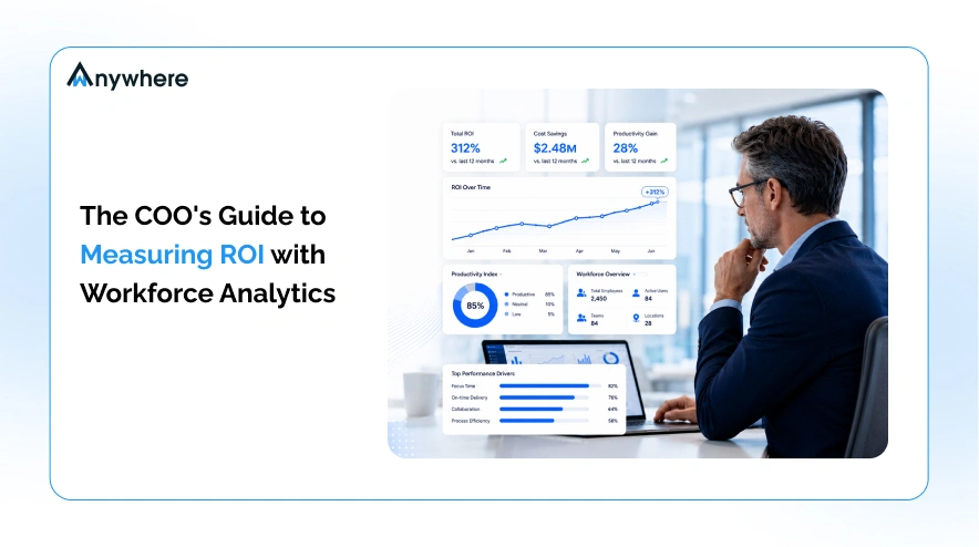 COO reviewing a workforce analytics ROI dashboard