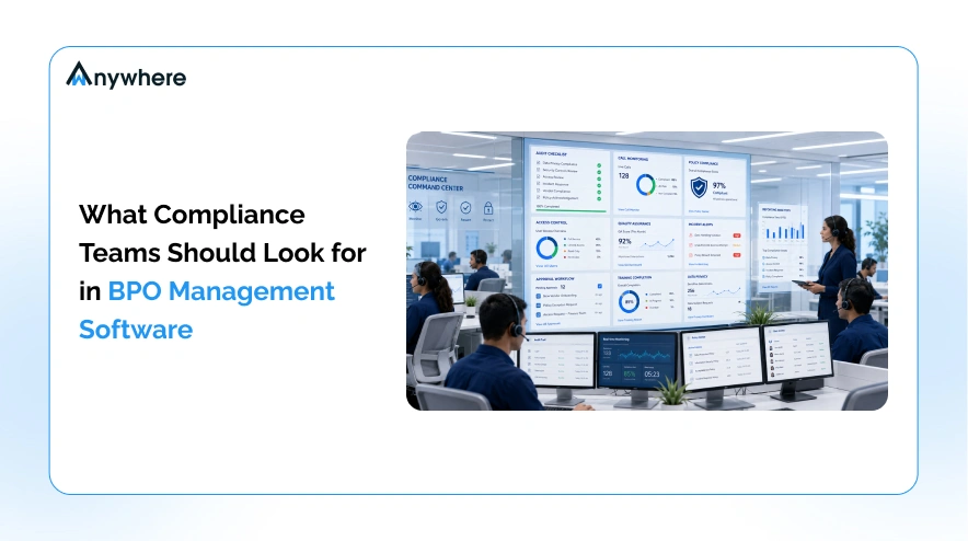 Compliance team reviewing BPO management software controls and audit logs on a dashboard