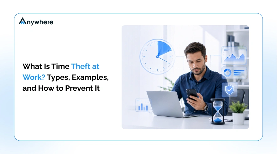 Manager reviewing employee time tracking data to spot and prevent time theft at work